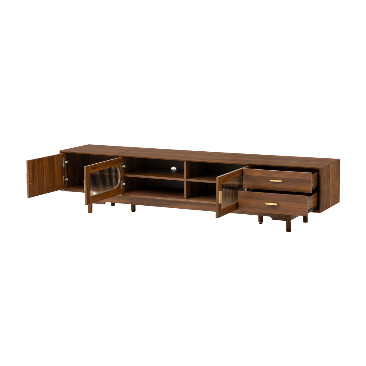 2 Drawers Solid Wood TV Cabinet | OROA