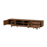 2 Drawers Solid Wood TV Cabinet | OROA