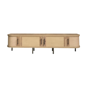 Modern European furniture - 70" Modern TV Stand with Rattan Doors - www.oroa.com