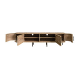 70" Modern TV Stand with Rattan Doors | OROA