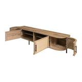 70" Modern TV Stand with Rattan Doors | OROA