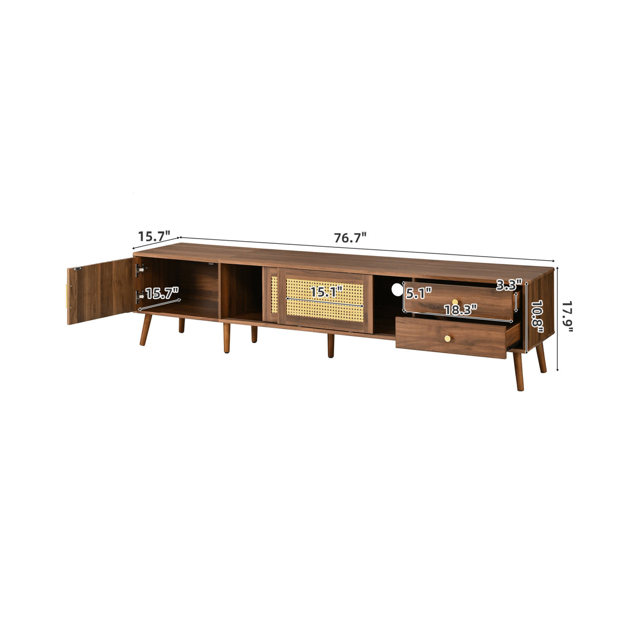 Modern Rattan Doors TV Stand | OROA