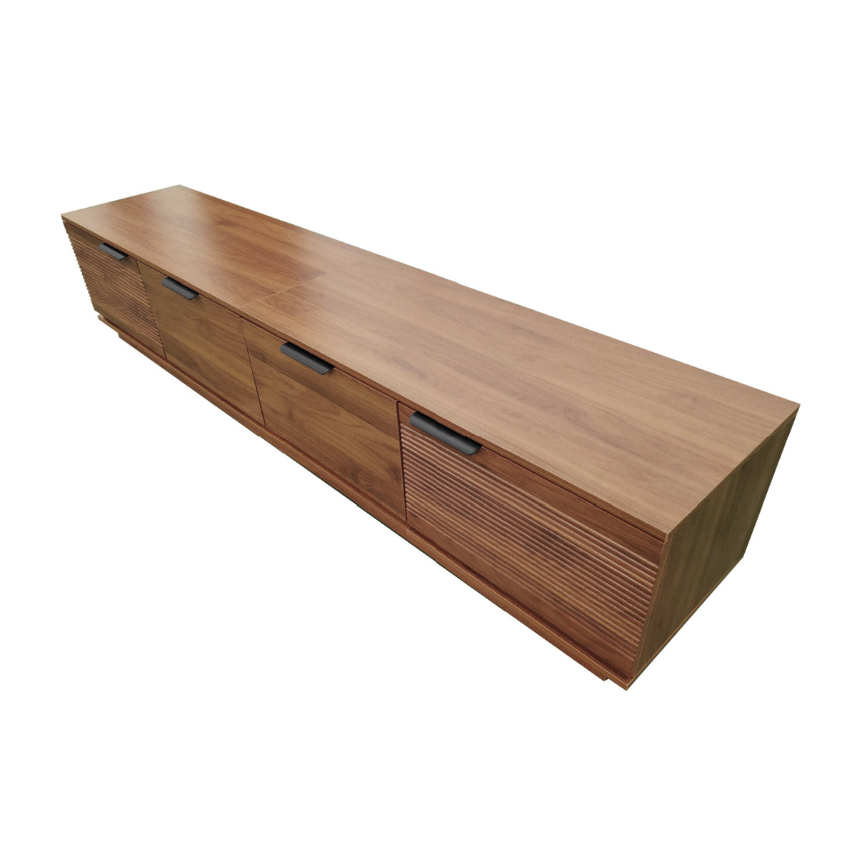 Walnut Fluted Modern Media Unit | OROA
