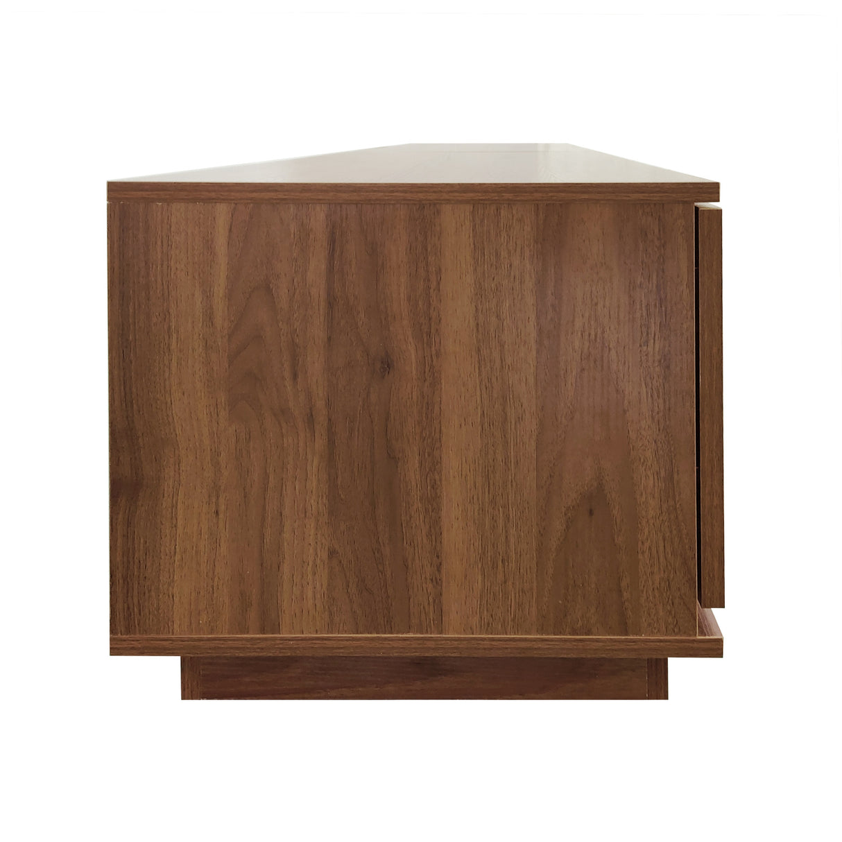 Modern Walnut Rattan Panel TV Stand Media Console | OROA
