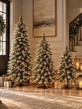 Modern European furniture - 3‑Pack Pre‑Lit Snow Christmas Tree Set - www.oroa.com