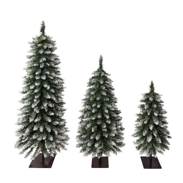 Modern European furniture - 3‑Pack Pre‑Lit Snow Christmas Tree Set - www.oroa.com