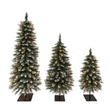 Modern European furniture - 3‑Pack Pre‑Lit Snow Christmas Tree Set - www.oroa.com
