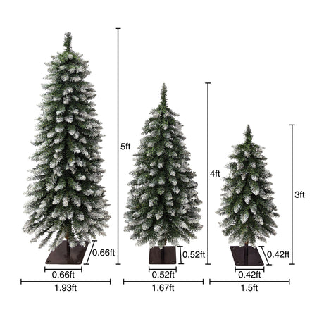 Modern European furniture - 3‑Pack Pre‑Lit Snow Christmas Tree Set - www.oroa.com