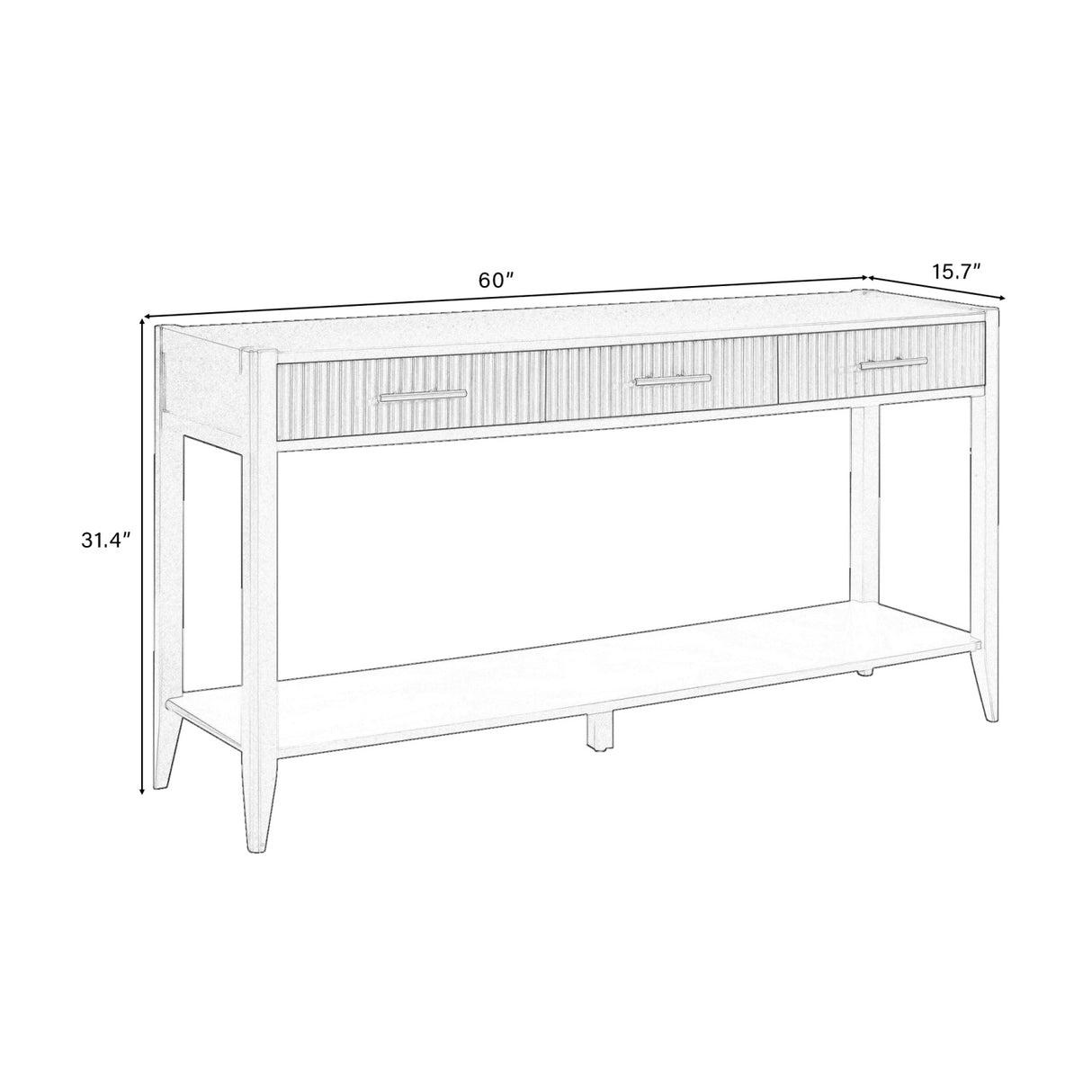 Beige Wooden Console Table | OROA