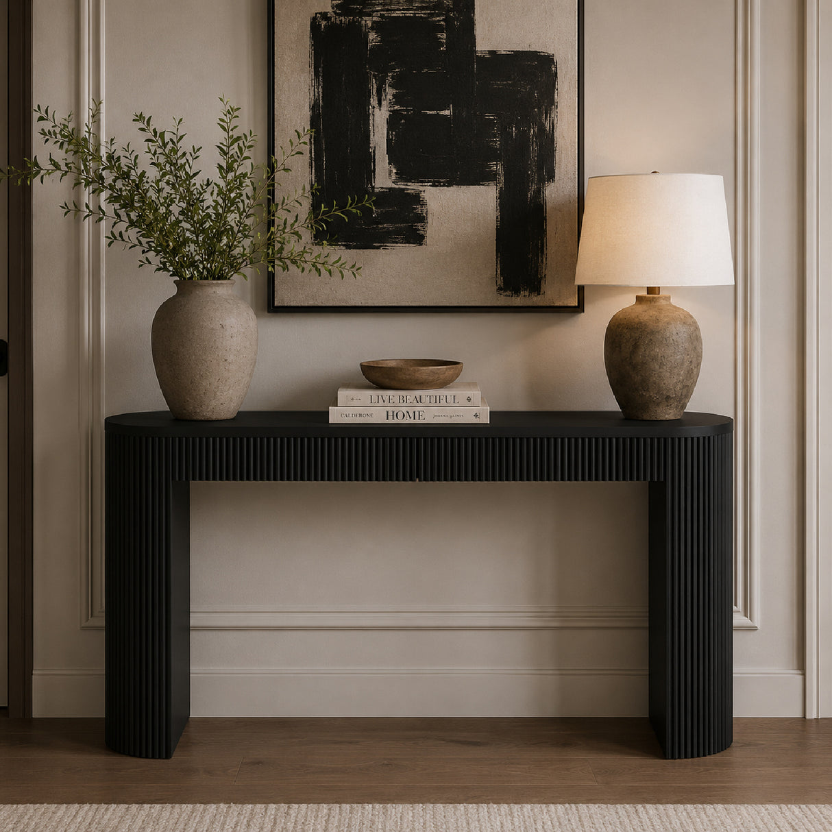 U-Style Pine Veneer Console Table | OROA