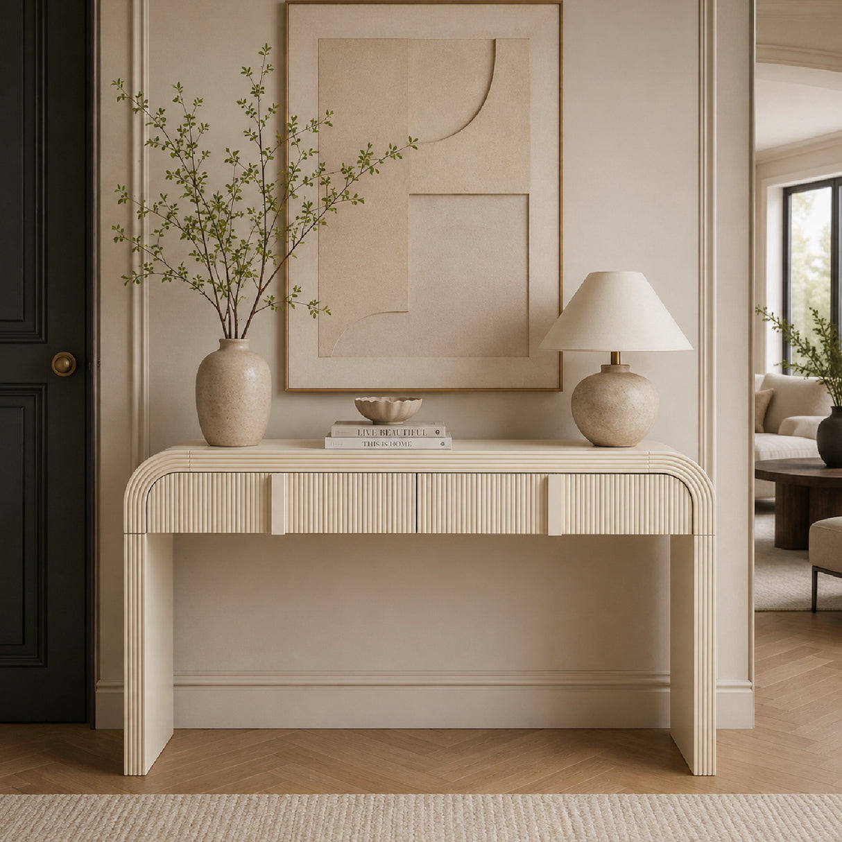 Modern Rounded Silhouette Console Table | OROA