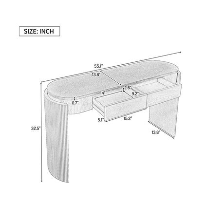 Black Natural Wood Console Table | OROA