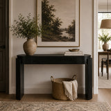 Black Natural Wood Console Table | OROA