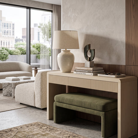 Apricot Rustic Wood Console Table | OROA