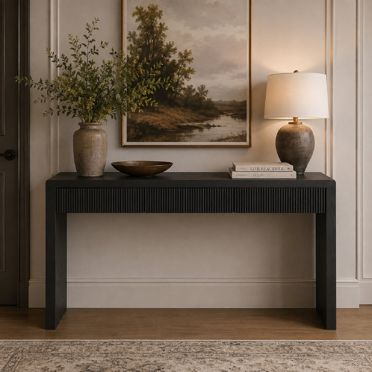 Solid Wood Veneer Console Table | OROA