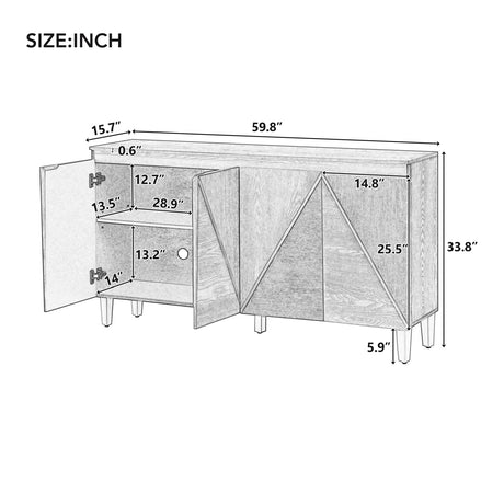 Modern European furniture - Two-Tone Navy Wood Sideboard Cabinet - www.oroa.com