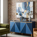 Modern European furniture - Two-Tone Navy Wood Sideboard Cabinet - www.oroa.com