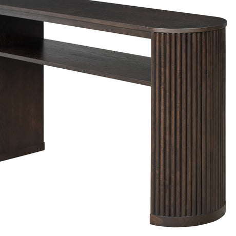 Rustic Console Table with Fluted Legs by OROA
