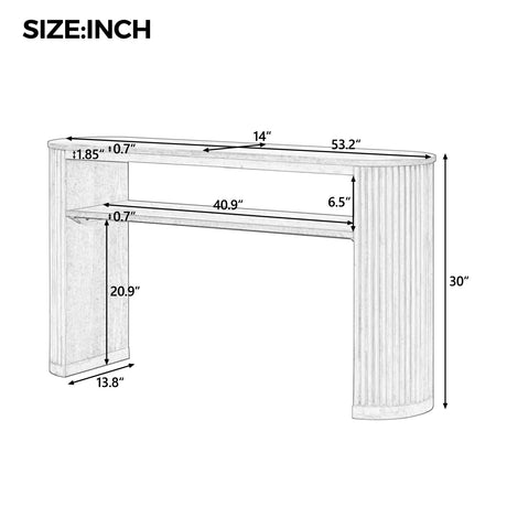 Rustic Console Table with Fluted Legs by OROA