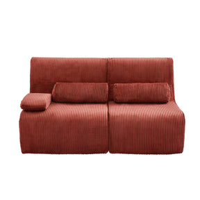 Modern European furniture - Modern Red Corduroy Modular Loveseat Sofa - www.oroa.com