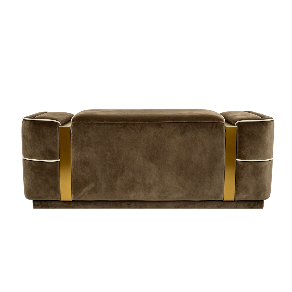 Brown Modern Upholstered Storage Bench | OROA