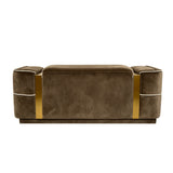 Brown Modern Upholstered Storage Bench | OROA