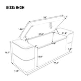 Brown Modern Upholstered Storage Bench | OROA