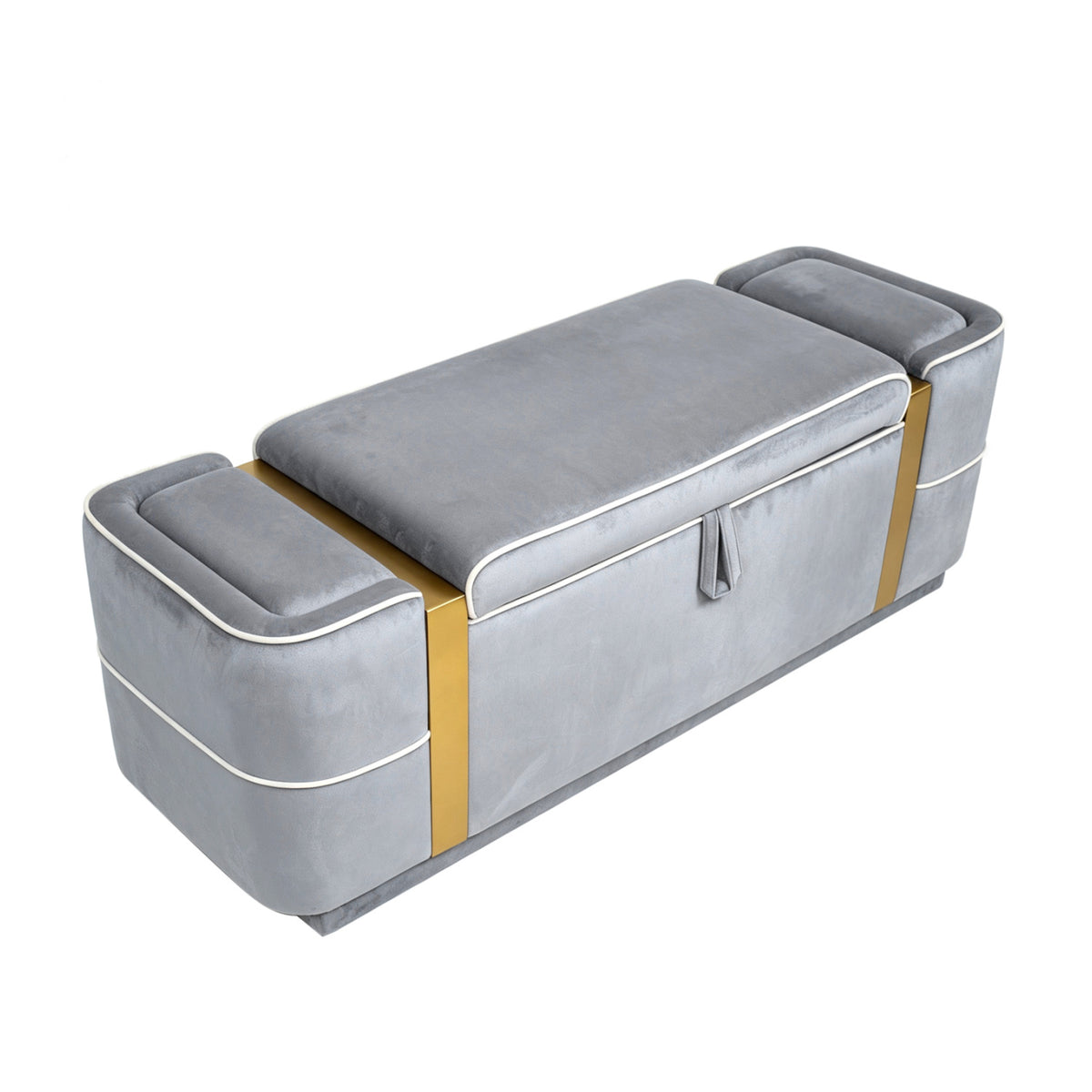 Modern Gray Storage Bench | OROA