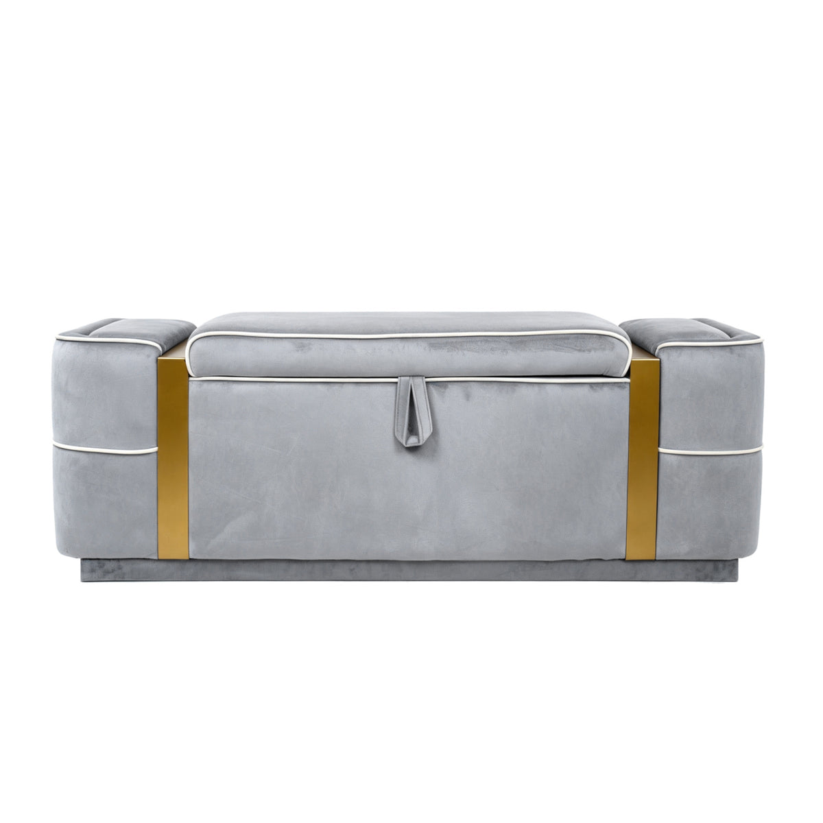 Modern Gray Storage Bench | OROA