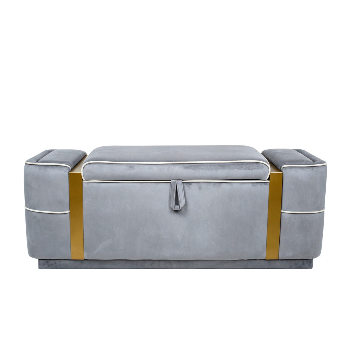 Modern Gray Storage Bench | OROA