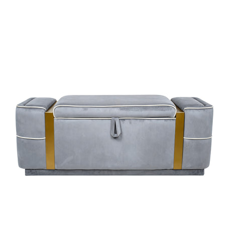Modern Gray Storage Bench | OROA