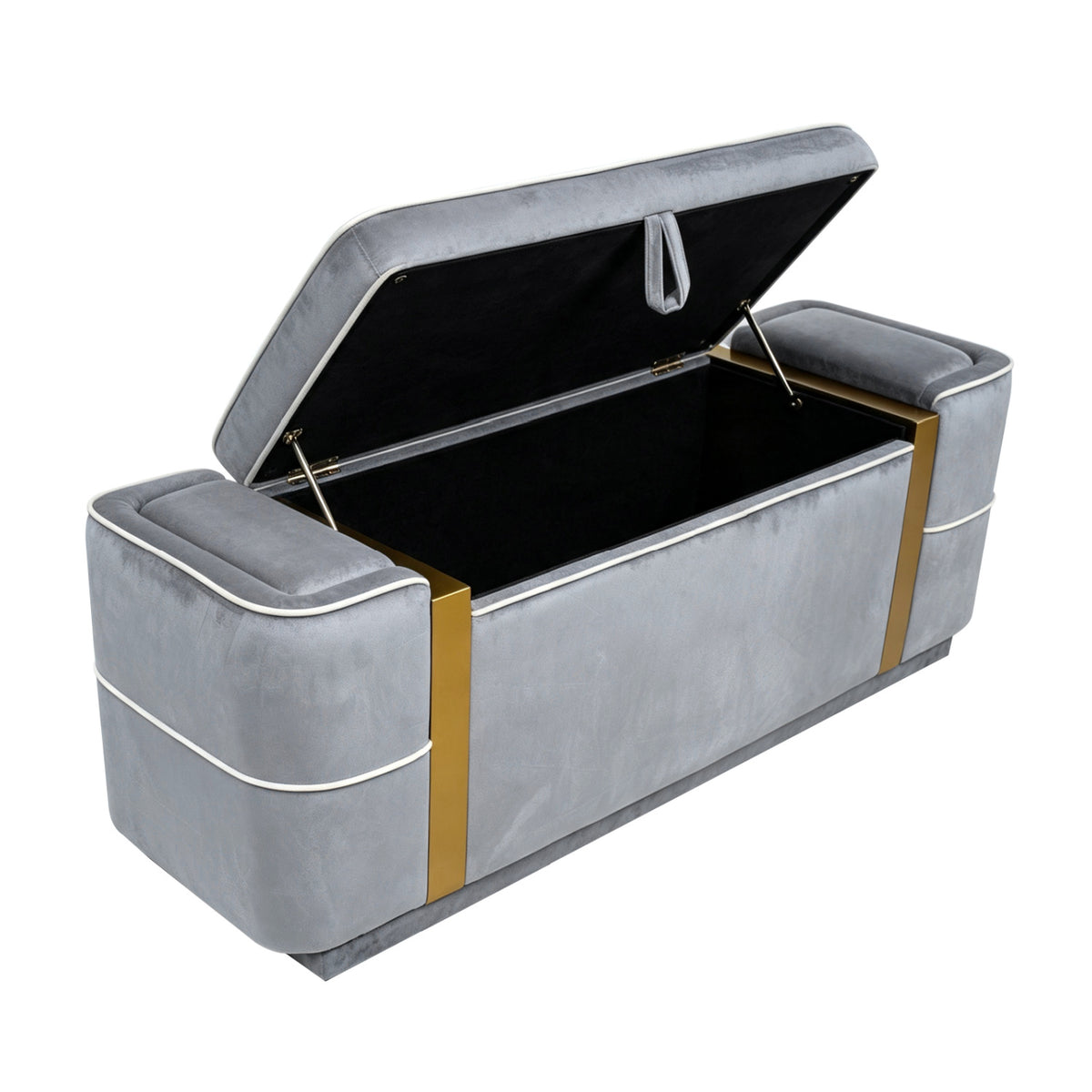 Modern Gray Storage Bench | OROA
