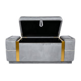 Modern Gray Storage Bench | OROA