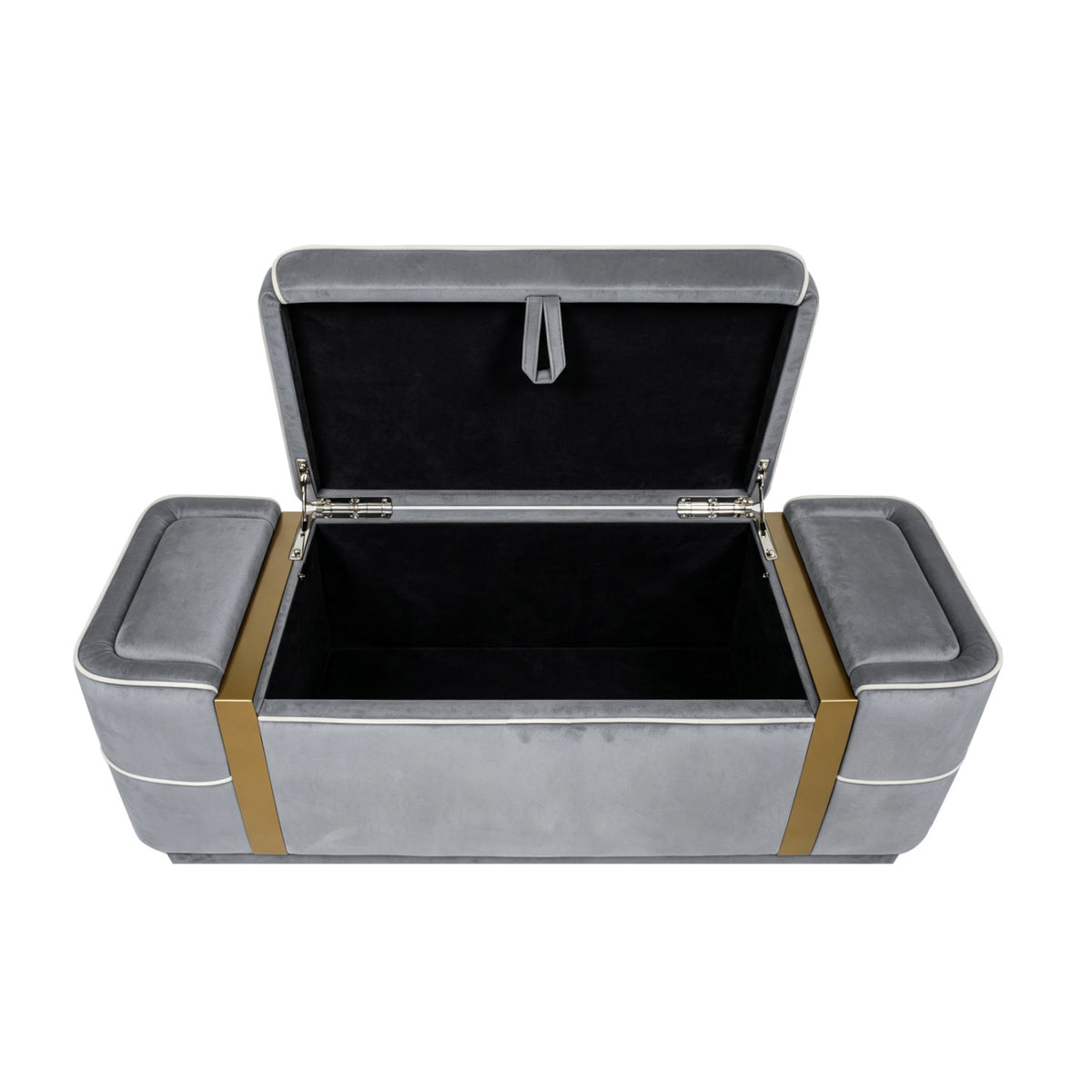 Modern Gray Storage Bench | OROA