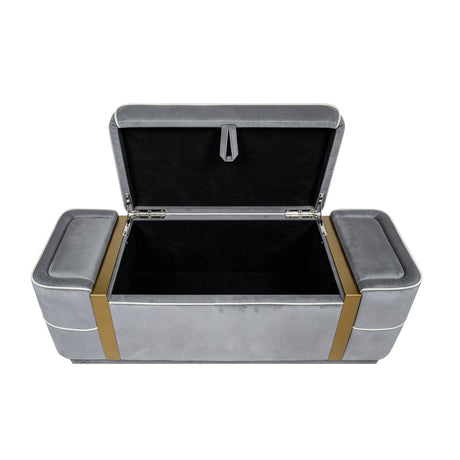 Modern Gray Storage Bench | OROA