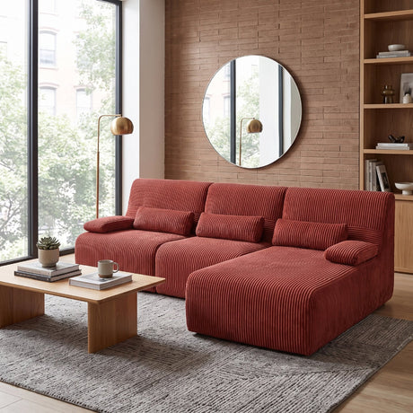 red ribbed modular sofa - oroa.com