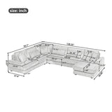 Corduroy Upholstered U-shaped Sectional Sofa | OROA