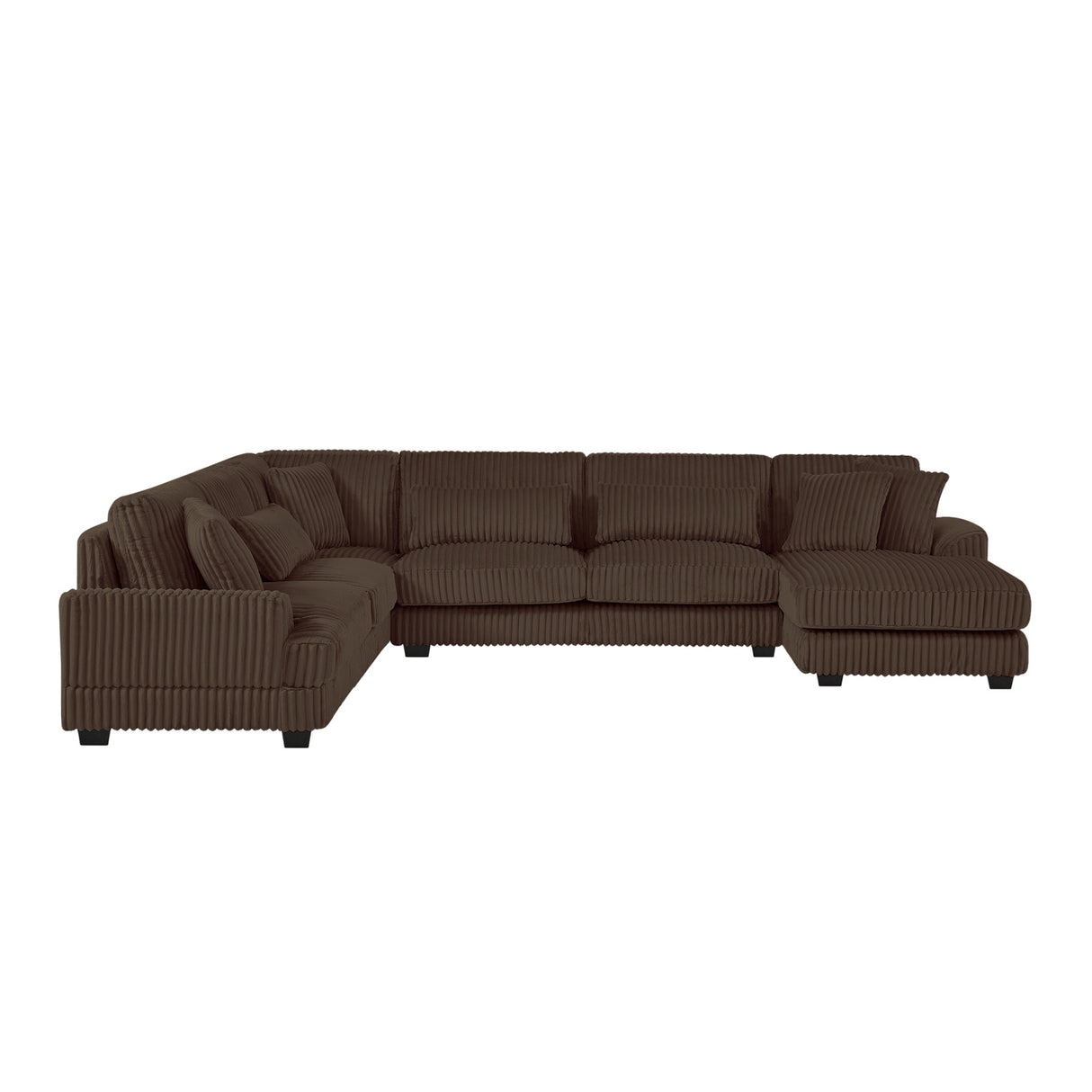Corduroy Upholstered U-shaped Sectional Sofa | OROA