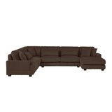 Corduroy Upholstered U-shaped Sectional Sofa | OROA