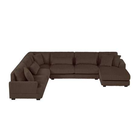 Corduroy Upholstered U-shaped Sectional Sofa | OROA