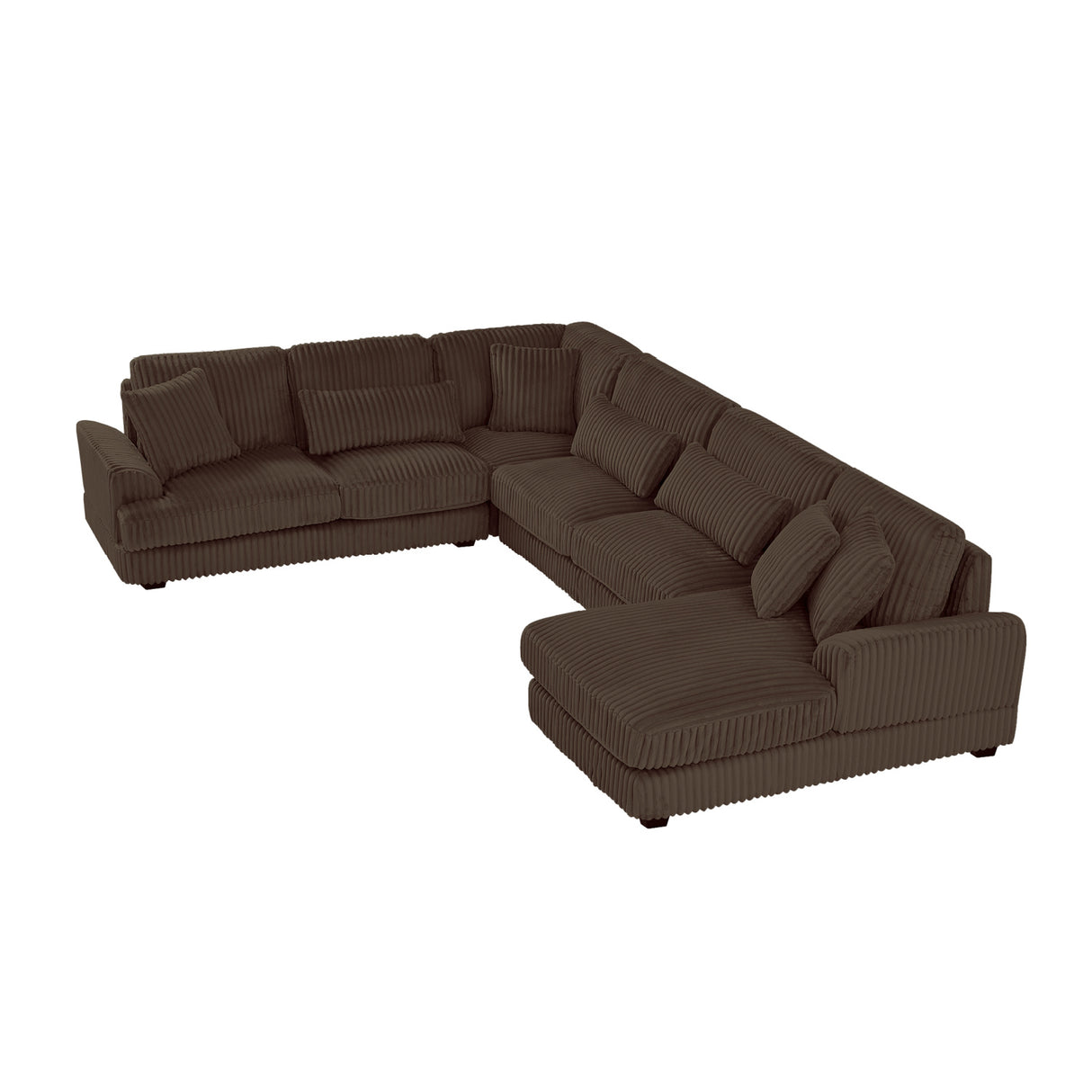 Corduroy Upholstered U-shaped Sectional Sofa | OROA