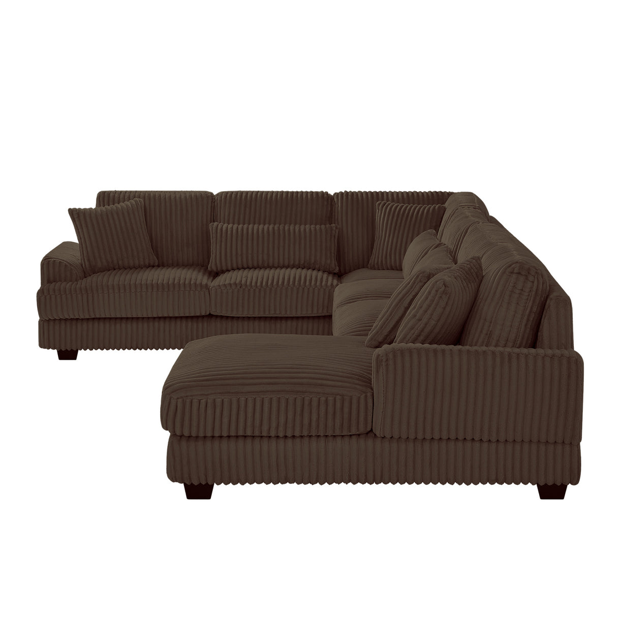 Corduroy Upholstered U-shaped Sectional Sofa | OROA