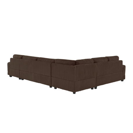 Corduroy Upholstered U-shaped Sectional Sofa | OROA