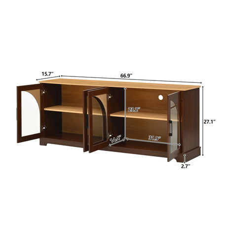 Semi-Arched Glass Doors TV Stand | OROA