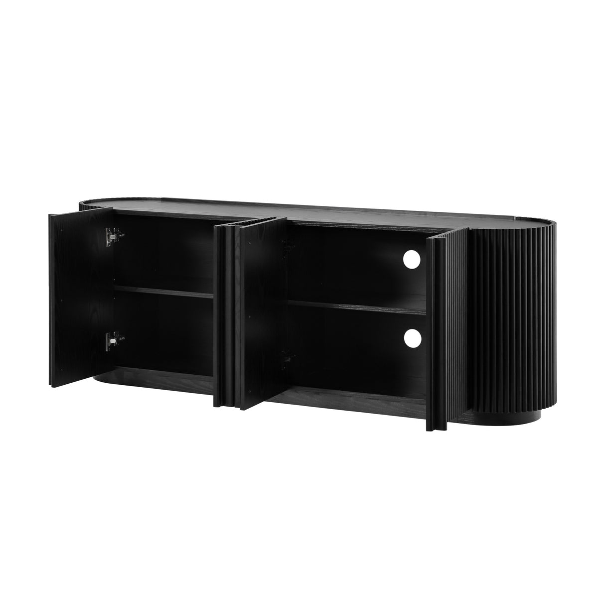 Modern European furniture - Fluted Tambour-Style Door TV Stand - www.oroa.com