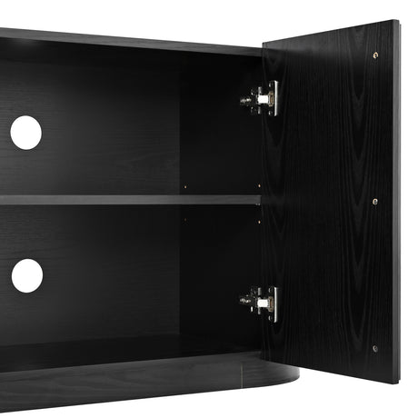 Modern European furniture - Fluted Tambour-Style Door TV Stand - www.oroa.com