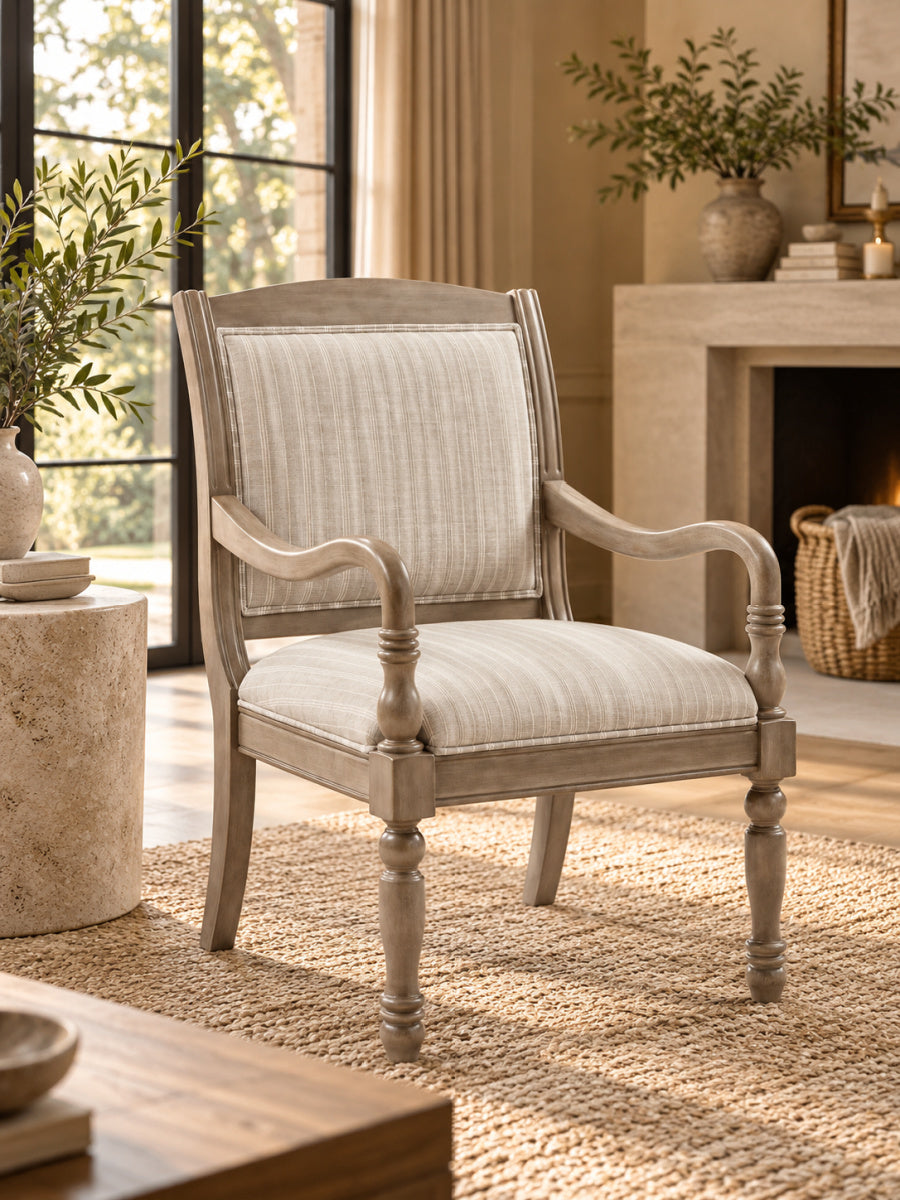Modern European furniture - Gray Vintage Upholstered Armchair - www.oroa.com