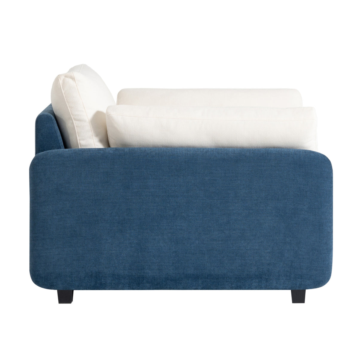 Blue Cream Oversized Chenille Armchair | OROA