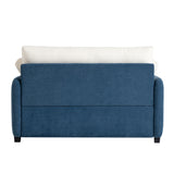 Blue Cream Oversized Chenille Armchair | OROA