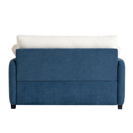 Blue Cream Oversized Chenille Armchair | OROA